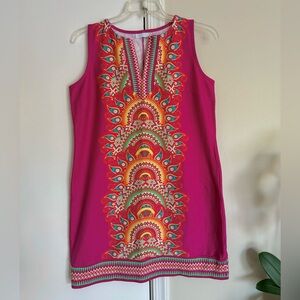 New York & Company Pink Dress with Vibrant Pattern